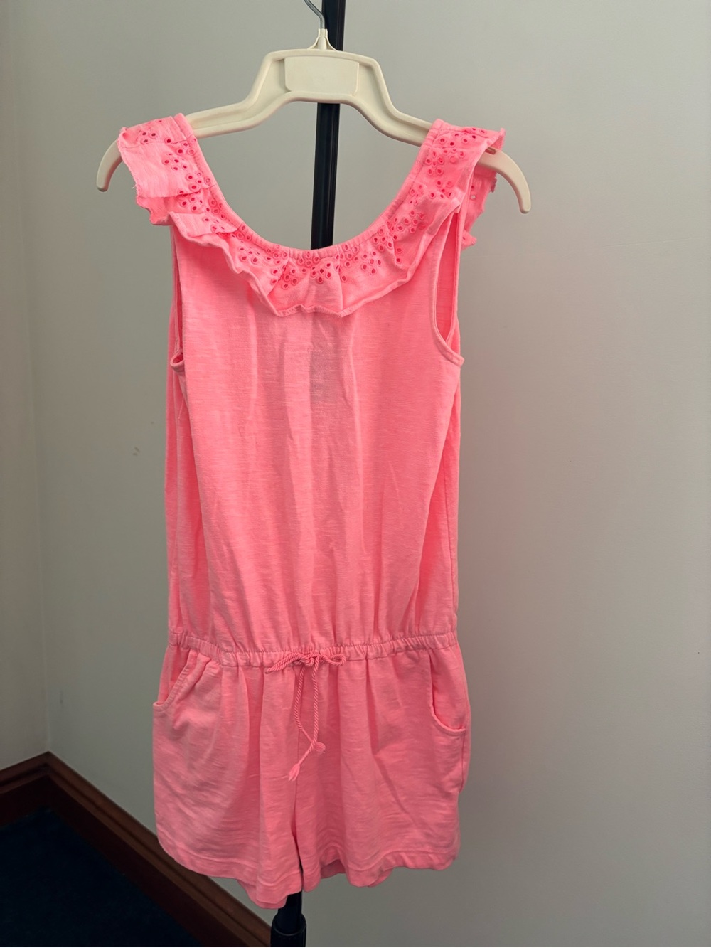 GAP Girls Pink Eyelet Ruffle Romper